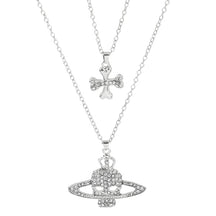 Skull Cross Saturn Necklace