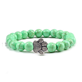 Stone Paw Print Charm Bracelet