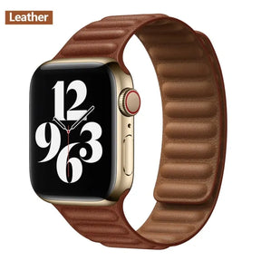 Leather Link Magnetic Loop Bracelet iWatch Series