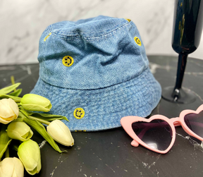 Smiley Face Denim Bucket - Bachelorette Party Hats!