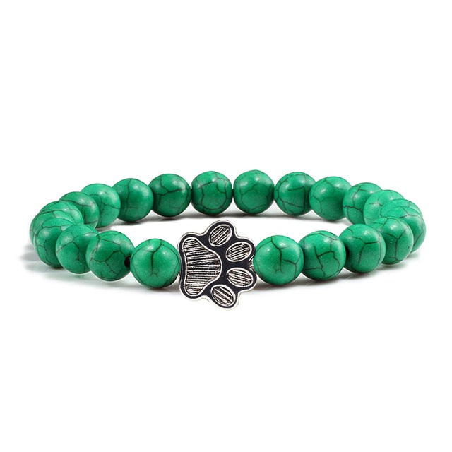 Stone Paw Print Charm Bracelet