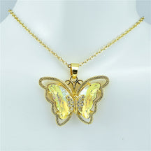 Crystal Glass Butterfly Necklace