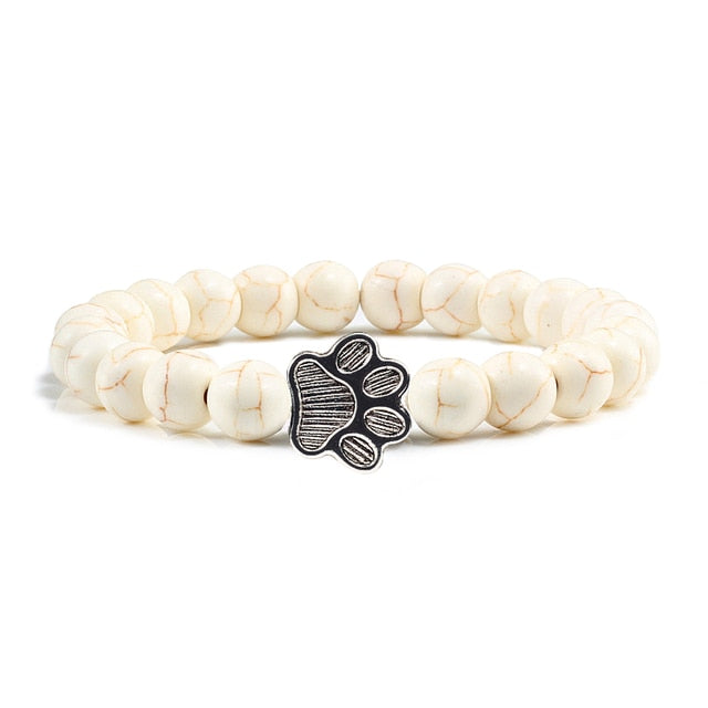 Stone Paw Print Charm Bracelet