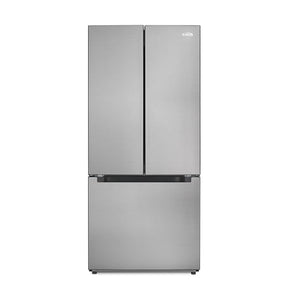 KoolMore KM-RERFDSS-18C 30-Inch and 18.5 cu. ft. Counter Depth French Refrigerator with Three Doors and Deep Freezer in Stainless-Steel, Silver