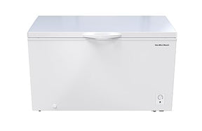 14 cu ft Chest Freezer - White, Large Storage for Families, Space-Saving Flat Back, Front Drain, Garage Ready - By Hamilton Beach