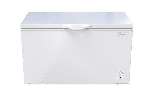 14 cu ft Chest Freezer - White, Large Storage for Families, Space-Saving Flat Back, Front Drain, Garage Ready - By Hamilton Beach