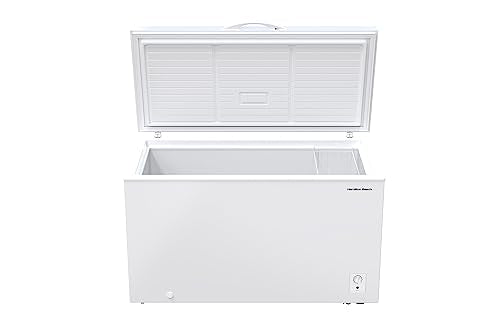 14 cu ft Chest Freezer - White, Large Storage for Families, Space-Saving Flat Back, Front Drain, Garage Ready - By Hamilton Beach