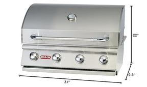 Bull Outdoor Products Natural Gas Outlaw Drop-In Grill Head in Stainless Steel