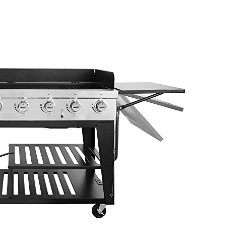 Royal Gourmet 8-Burner Gas Grill, 104,000 BTU Liquid Propane Grill, Independently Controlled Dual Systems, Outdoor Party or Backyard BBQ, Black