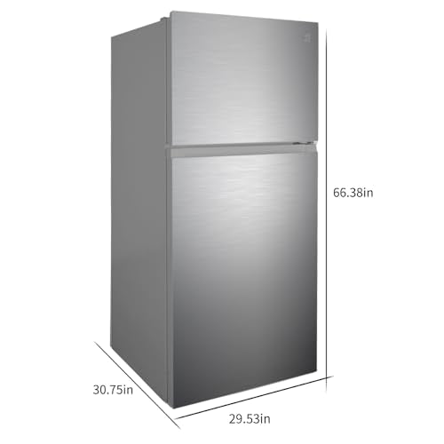 Kenmore 30 in. 18.2 cu. ft. Capacity Refrigerator/Freezer with Adjustable Glass Shelving, Humidity Control Crispers, Gallon Door Bins, ENERGY STAR Certified, Fingerprint Resistant Stainless Steel