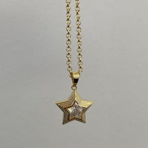 Star Rhinestone Chain Necklace