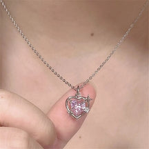 Crystal Heart Cross Star Necklace