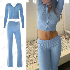 Spring Knitted Women's Two Piece Set