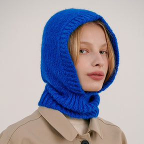 Women's Knitted Balaclava Collar Bonnet