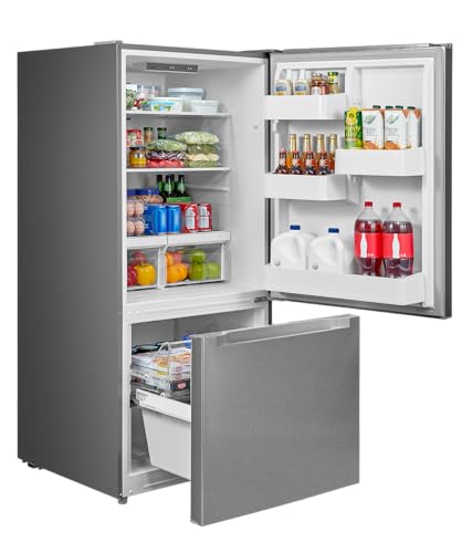 Midea MRB19B5AST 18.7 Cu.Ft Bottom Mount Frost-Free Refrigerator, Stainless Steel