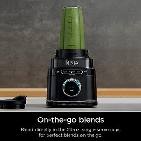 Ninja TB301 Detect Duo Power Blender Pro + Single Serve, BlendSense Technology, Blender For Smoothies, Shakes & More, 1800 Peak Watts, 72 oz. Pitcher, (2) 24 oz. To-Go Cups, Black