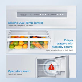 Midea MRB19B5AST 18.7 Cu.Ft Bottom Mount Frost-Free Refrigerator, Stainless Steel