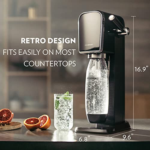 SodaStream Art Sparkling Water Maker Bundle (Misty Blue), with CO2, DWS Bottles, and Bubly Drops Flavors