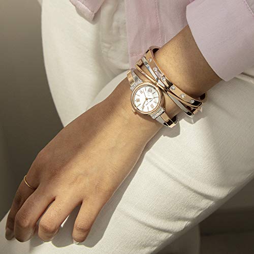 Anne Klein Women's Premium Crystal Accented Bangle Watch Set, AK/2245