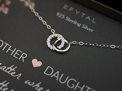 EFYTAL Mother's Day Gifts for Mom from Daughter, Mother Daughter Necklace, Mother Daughter Gift, Daughter Gifts from Mom, Mother Daughter Jewelry, Mom and Daughter Necklace, Mother of the Bride Gifts