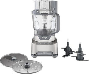 Ninja NF701 Professional XL Food Processor, 1200 Peak-Watts, 4-in-1, Chopping, Slicing/Shredding, Purees, Dough, 12-Cup Processor Bowl, 2 Blades & 2 Discs, Feed Chute/Pusher,Silver