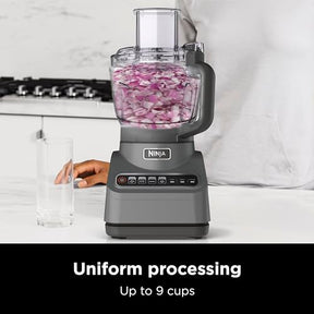 Ninja BN601 Professional Plus Food Processor, 1000 Peak Watts, 4 Functions for Chopping, Slicing, Purees & Dough with 9-Cup Processor Bowl, 3 Blades, Food Chute & Pusher, Silver