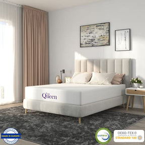 NapQueen 8 Inch Queen Size Mattress, Bamboo Charcoal Memory Foam Mattress, Bed in a Box, White