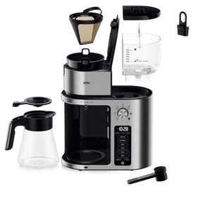 Braun MultiServe Plus 10- Cup Pod Free Drip Coffee Maker, 7 Brew Sizes/Hot & Cold Brew & Hot Water for Tea, KF9370SI