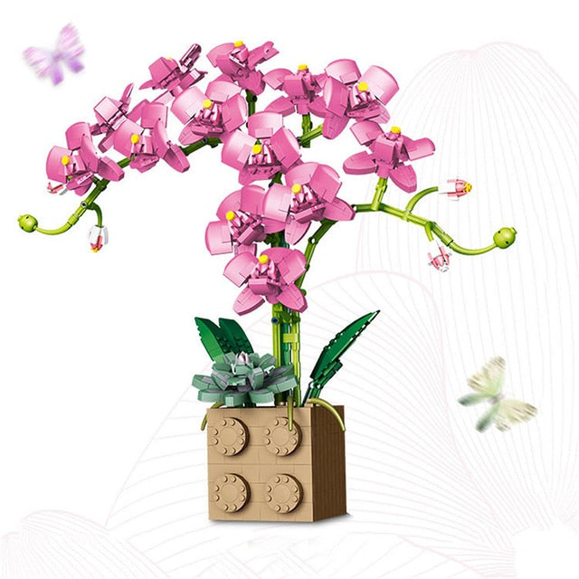 Flower Orchid Building Blocks Toy