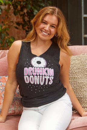 Funny Donut Bachelorette Tank Tops - He Put a Ring On It | Drunkin Donuts