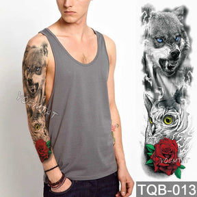 Lions in Gray and Shaded Black Tattoos