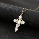 Cross Pendant Virgin Mary Necklace