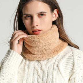 Solid Thick Plush Ring Scarf