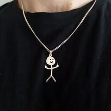 Stickman Pendant Necklace