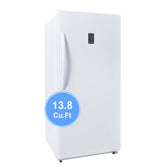 SMETA Stand Up Freezer 13.8 Cuft, Upright Deep Freezer/Refrigerator, Garage Kitchen Convertible Counter Depth Refrigerator, Standing Freezer Upright Vertical Frost Free, White