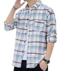 Plato White Plaid Long Sleeve