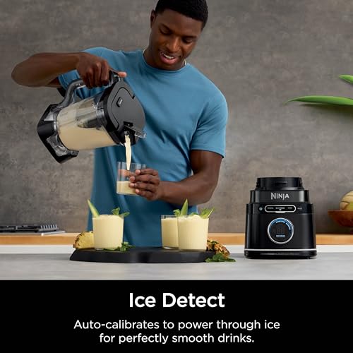 Ninja TB301 Detect Duo Power Blender Pro + Single Serve, BlendSense Technology, Blender For Smoothies, Shakes & More, 1800 Peak Watts, 72 oz. Pitcher, (2) 24 oz. To-Go Cups, Black