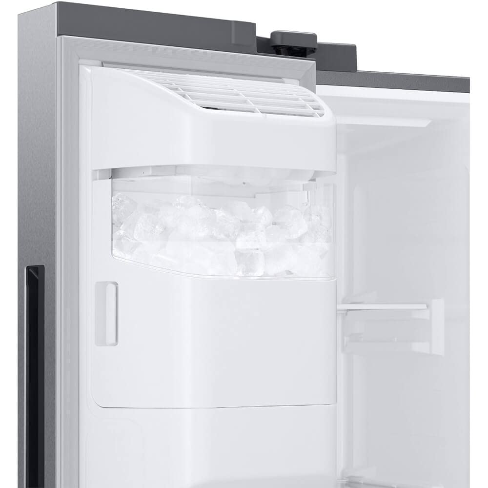 SAMSUNG 21.5 Cu Ft Side By Side Counter Depth Smart Refrigerator w/ 21.5” Touch Screen Family Hub, In-Door Ice Maker, Energy Star Certified, RF22t5561SR/AA, Fingerprint Resistant Stainless Steel