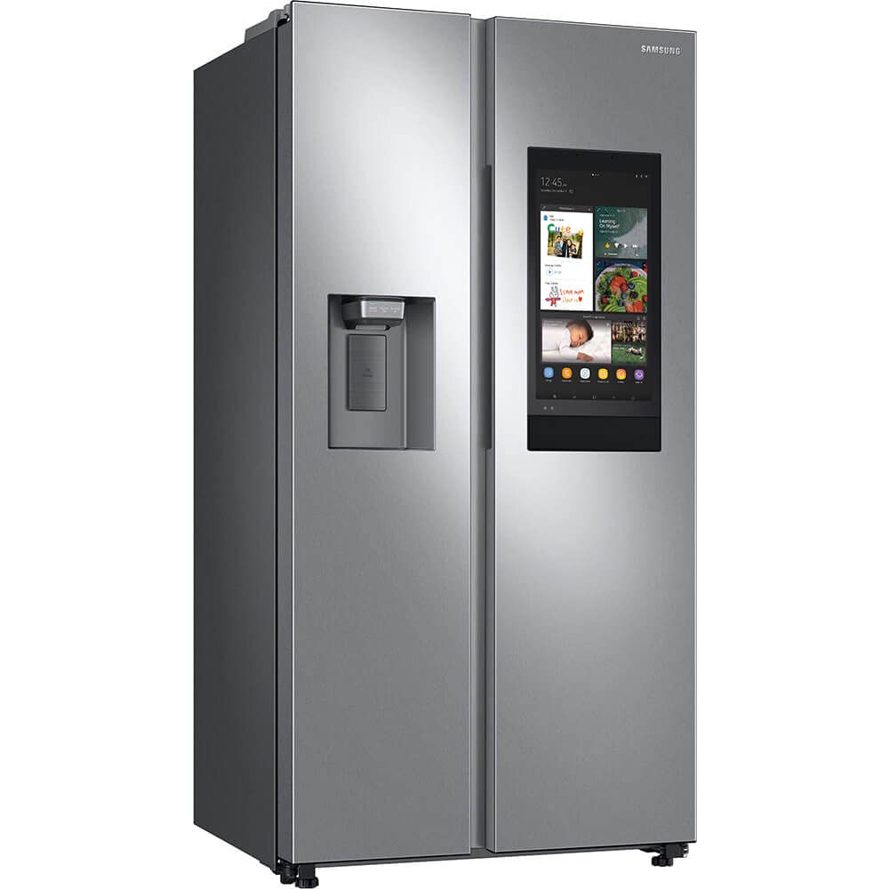 SAMSUNG 21.5 Cu Ft Side By Side Counter Depth Smart Refrigerator w/ 21.5” Touch Screen Family Hub, In-Door Ice Maker, Energy Star Certified, RF22t5561SR/AA, Fingerprint Resistant Stainless Steel