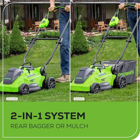 Greenworks 40V 16" Brushless Cordless (Push) Lawn Mower (75+ Compatible Tools), 4.0Ah Battery and Charger Included