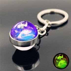 Glass Ball Pendant Cartoon Keychain