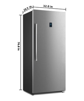 Techomey Upright Freezer 21 Cu.Ft, Stand Up Convertible Freezer/Refrigerator 115v, Garage Vertical Freezer with Single Door, Quick Freeze, Stainless Steel，Lock