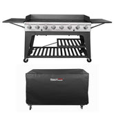 Royal Gourmet Event 8-Burner BBQ Propane Gas Grill with Cover, Picnic or Camping Outdoor