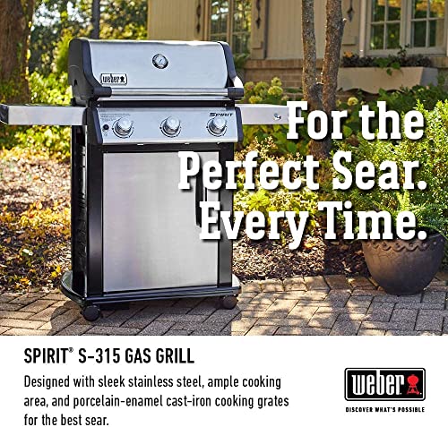 Weber Spirit S-315 Liquid Propane Gas Grill, Stainless Steel