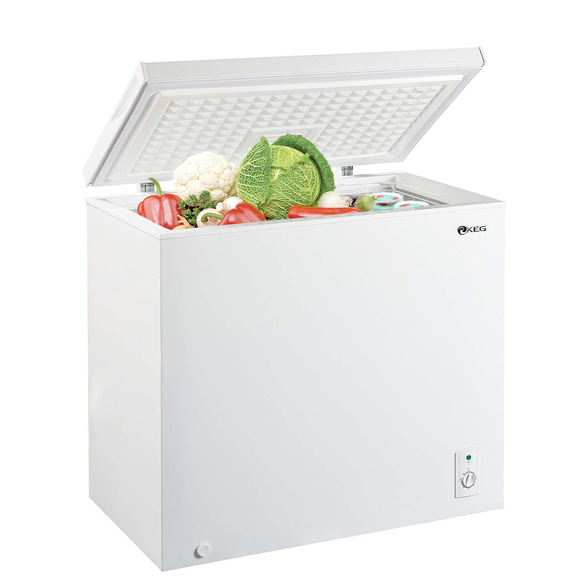 KEG 7.0 cu ft Top Chest Freezer with Adjustable Thermostat and Removable Storage Basket, Freezing Machine for Home and Kitchen