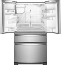 Whirlpool 24.5-cu ft 4-Door Standard-Depth French Door Refrigerators Single Ice Maker (Fingerprint-Resistant Stainless Steel) WRX735SDHZ