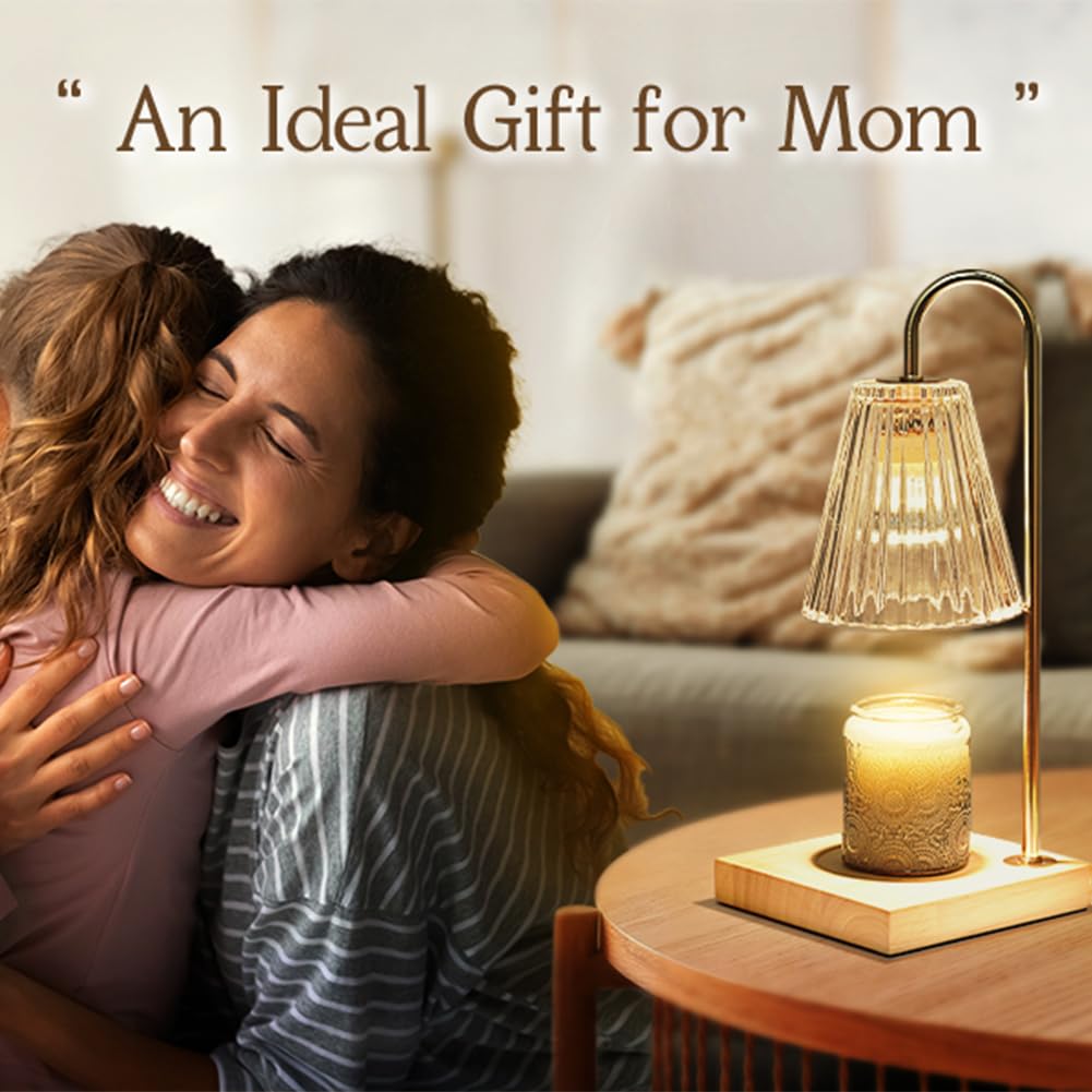 Marycele Candle Warmer Lamp, Electric Candle Lamp Warmer, Mothers Day Gifts for Mom, House Warming Gifts New Home Bedroom Decor Dimmable Wax Melt Warmer for Scented Wax with 2 Bulbs, Jar Candles