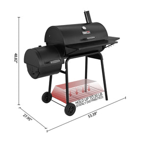 Royal Gourmet CC1830SC Charcoal Grill Offset Smoker with Cover, 811 Square Inches, Black, Outdoor Camping