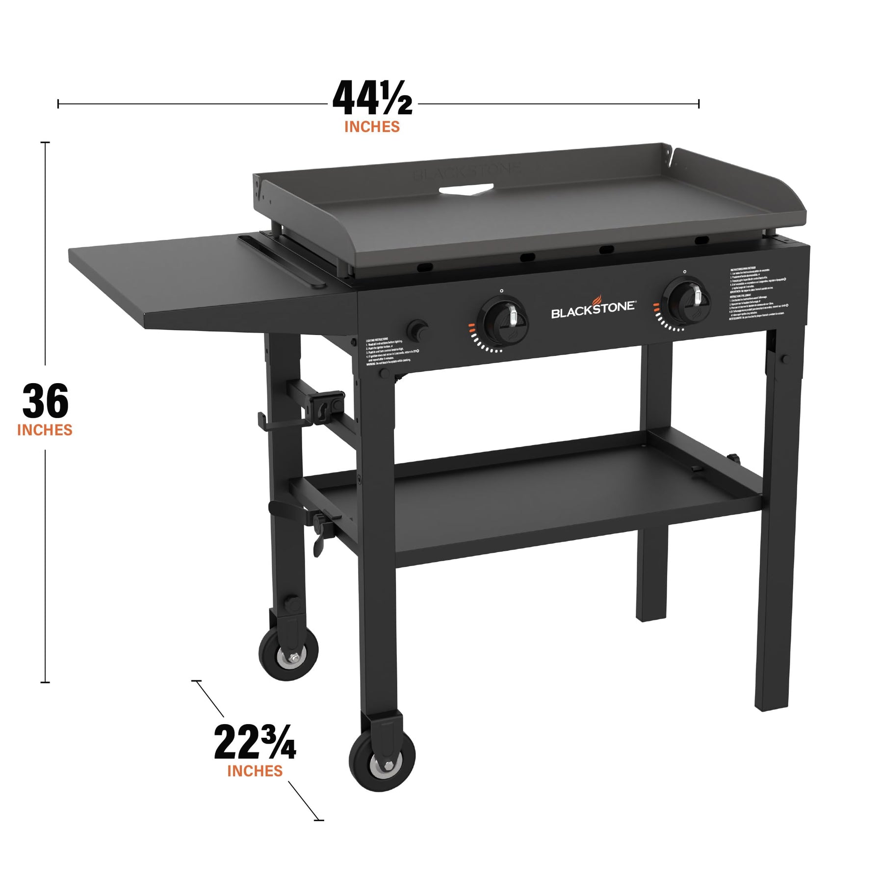 Blackstone Flat Top Gas Grill Griddle 2 Burner Propane Fuelled Rear Grease Management System, 1517, Outdoor Griddle Station for Camping, 28 inch