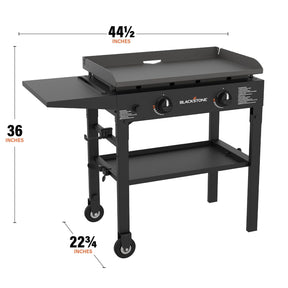 Blackstone Flat Top Gas Grill Griddle 2 Burner Propane Fuelled Rear Grease Management System, 1517, Outdoor Griddle Station for Camping, 28 inch